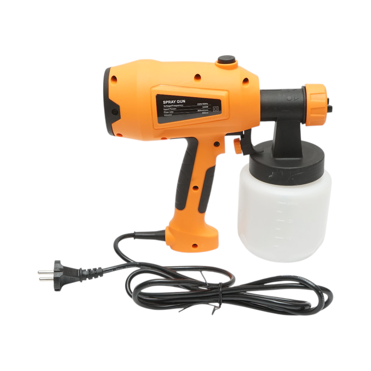 Pistol vopsit electric 550W, 220V, debit 800 ml/min, rezervor inferior 800ml, 3 duze incluse – imagine 5