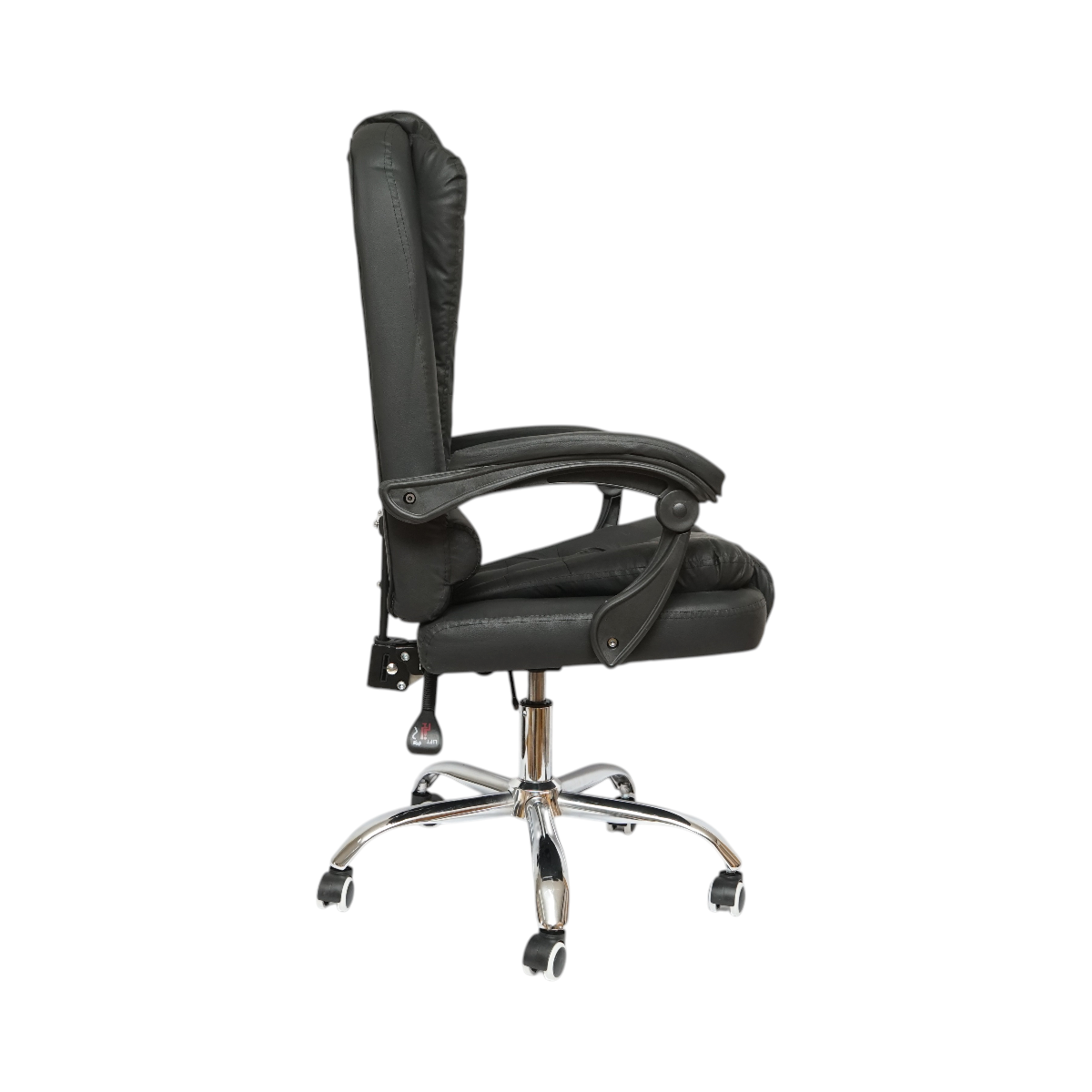 Scaun de birou ergonomic directorial cu suport lombar, piele ecologica neagra, rotativ, spatar si inaltime reglabile – imagine 5
