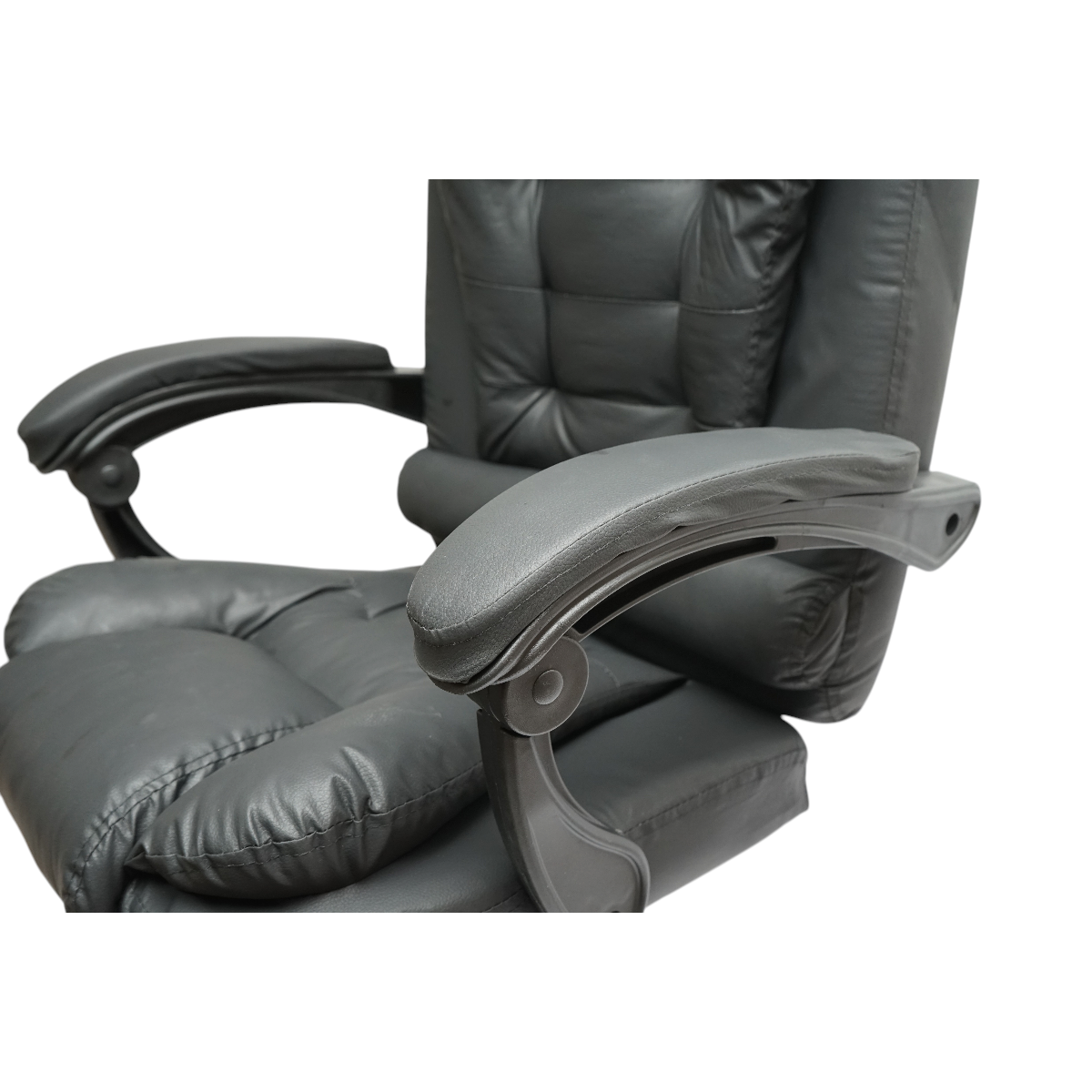 Scaun de birou ergonomic directorial cu suport lombar, piele ecologica neagra, rotativ, spatar si inaltime reglabile – imagine 8