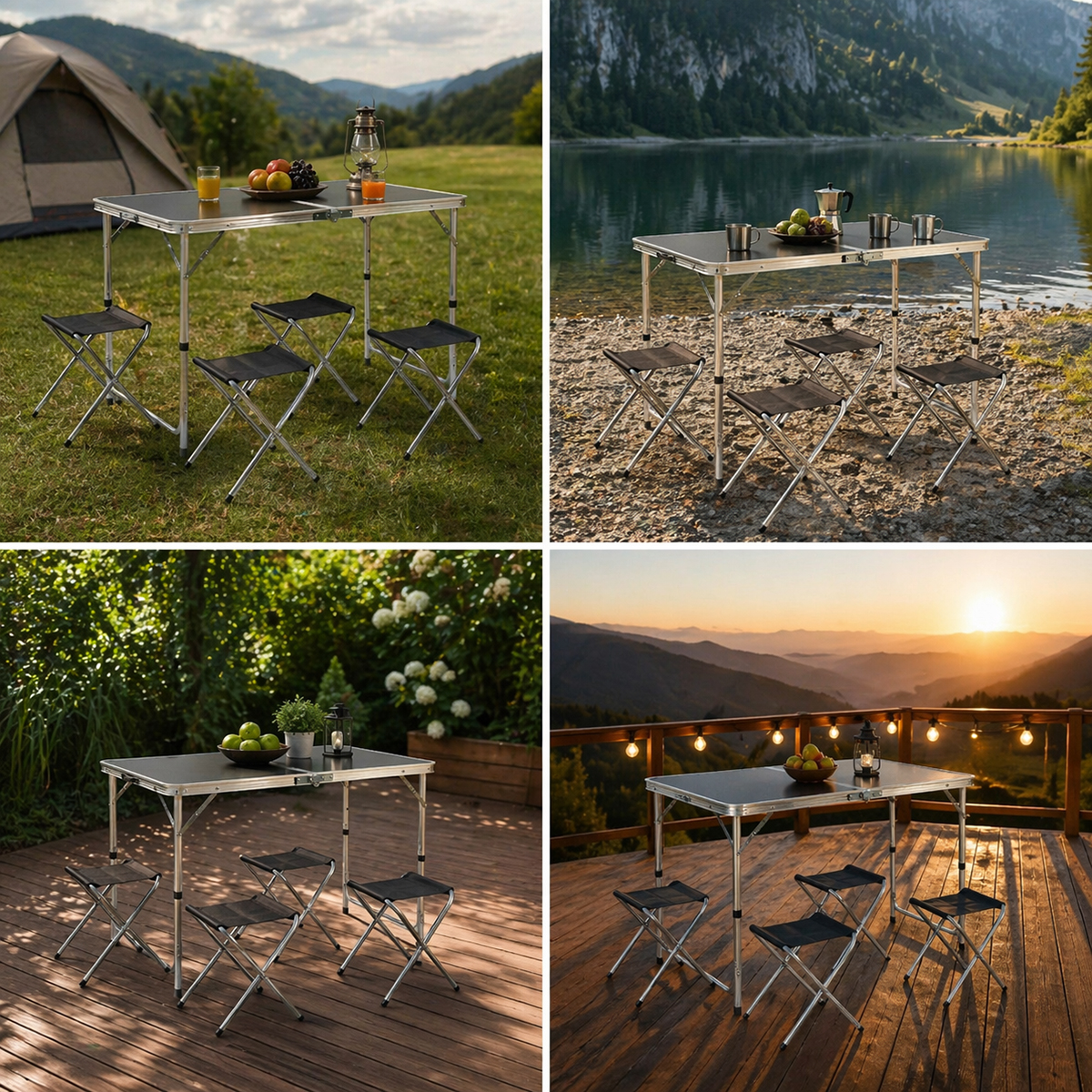 Set masa pliabila camping 4 scaune