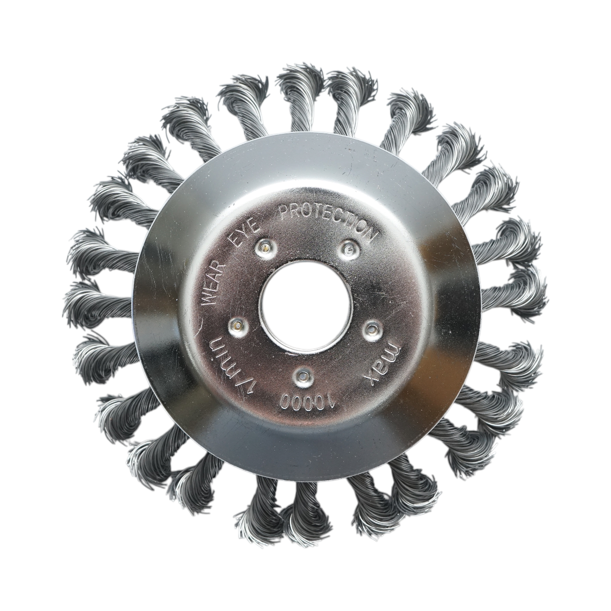 Disc perie sarma circulara motocoasa 150x25.4mm cu fir otel rasucit pentru curatare rugina, vopsea, depuneri, debavurare metal Breckner Germany – imagine 3