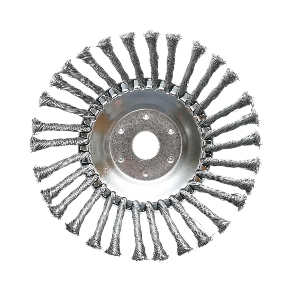 Disc perie sarma circulara motocoasa 200x25.4mm cu fir otel rasucit pentru curatare rugina, vopsea, depuneri, debavurare metal Breckner Germany – imagine 4