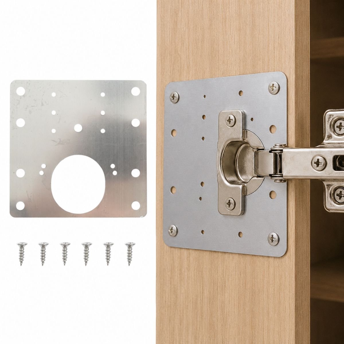 Placa reparatie fixare balama mobilier 35mm otel inoxidabil