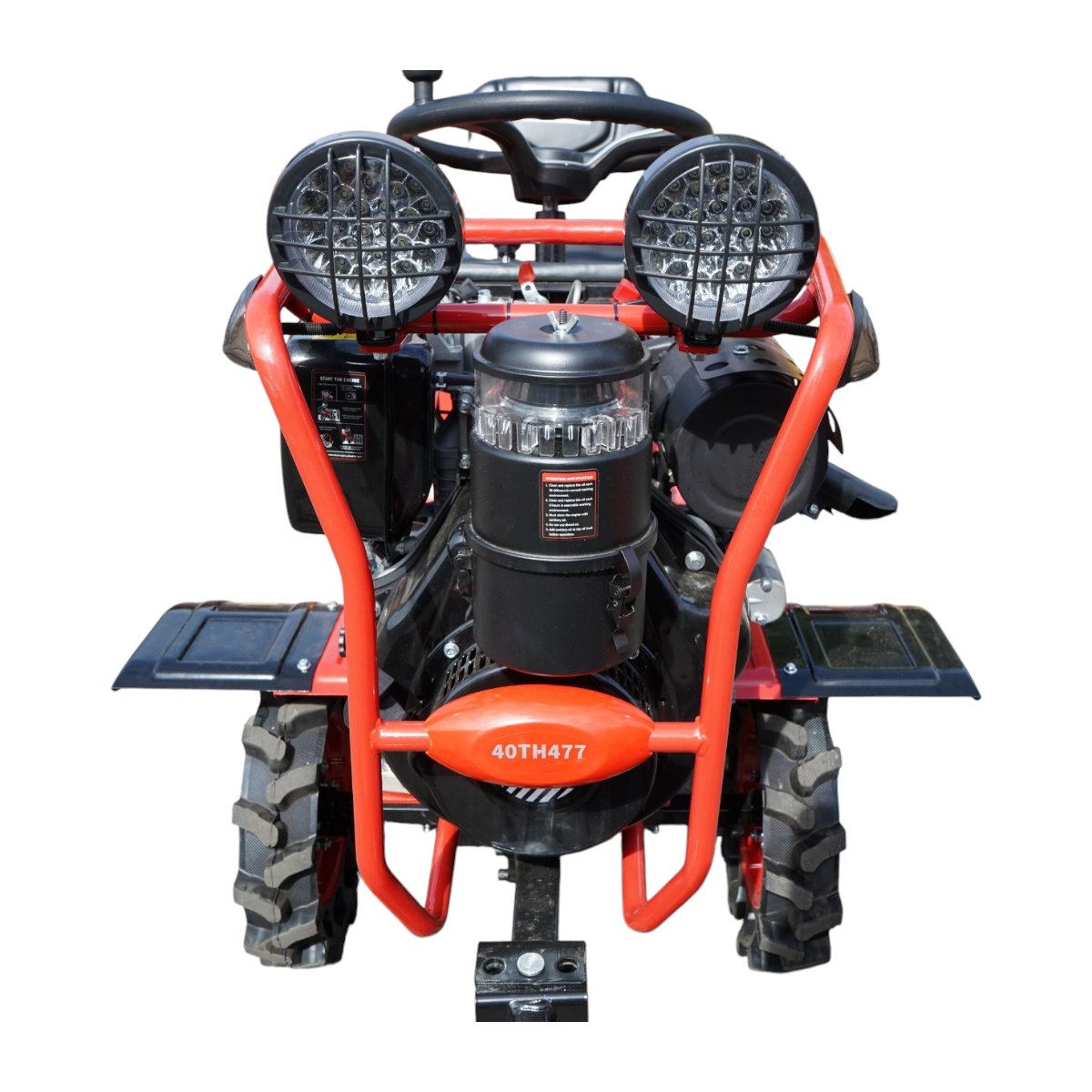  Minitractor agricol articulat 4x4 diesel 17CP, 531cc, 3+1 viteze, 2 cutii de viteze, pornire electrica/manuala, latime lucru 1050mm cu freza, rarita, roti metalice, picior sprijin THOR – imagine 7