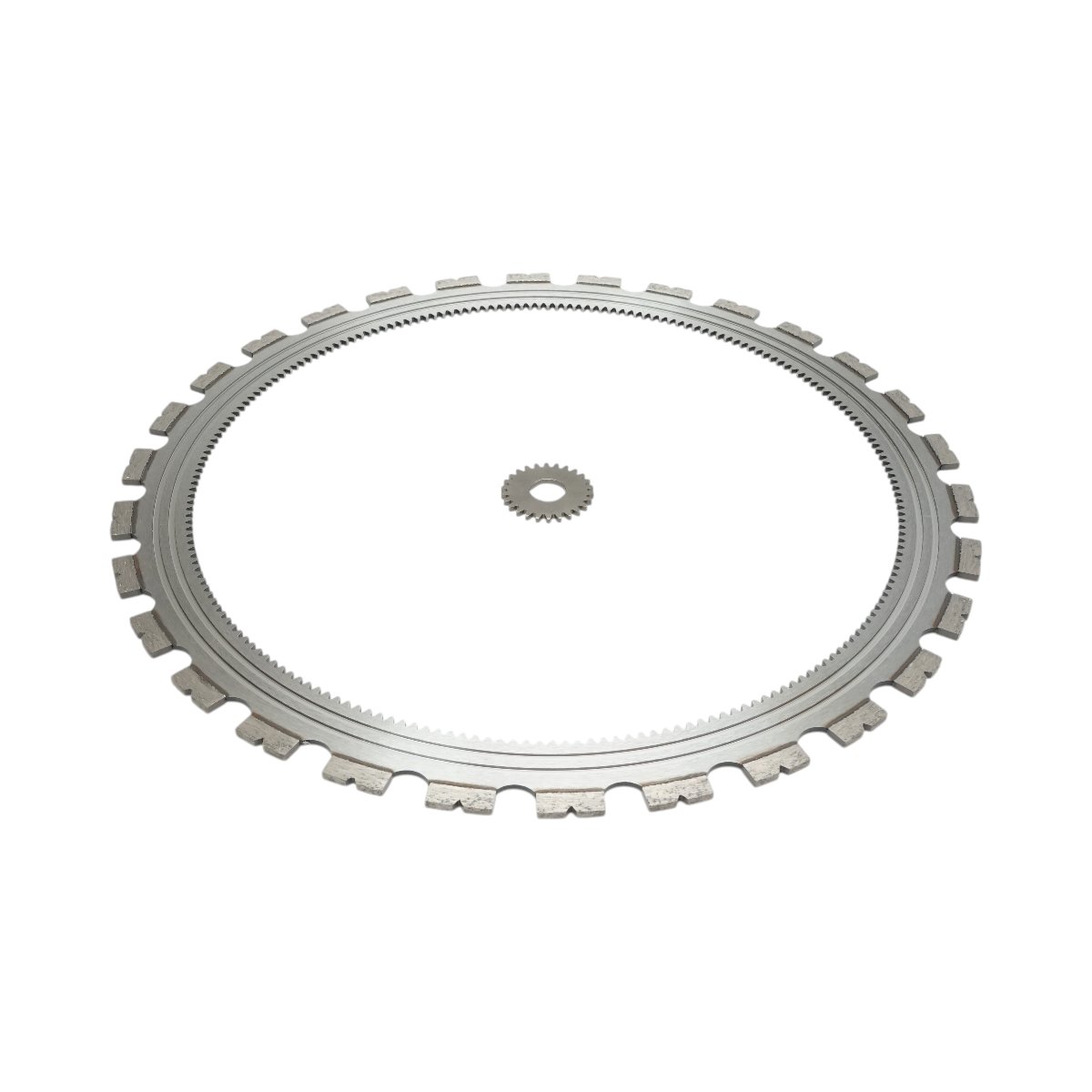 Disc inelar diamantat segmentat 510mm, 30 dinti, caneluri interioare cu rola antrenare pentru masina de taiat beton Breckner Germany – imagine 2