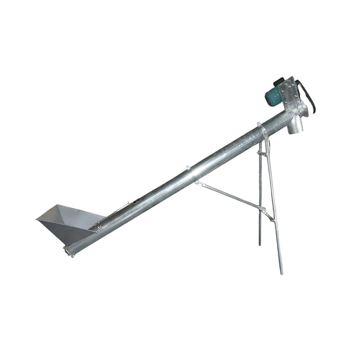 Snec transportor cereale orizontal 3m, 220V, 3kW, diametru 160mm, capacitate 10-15 T/h, cuva de alimentare si suport THOR – imagine 3