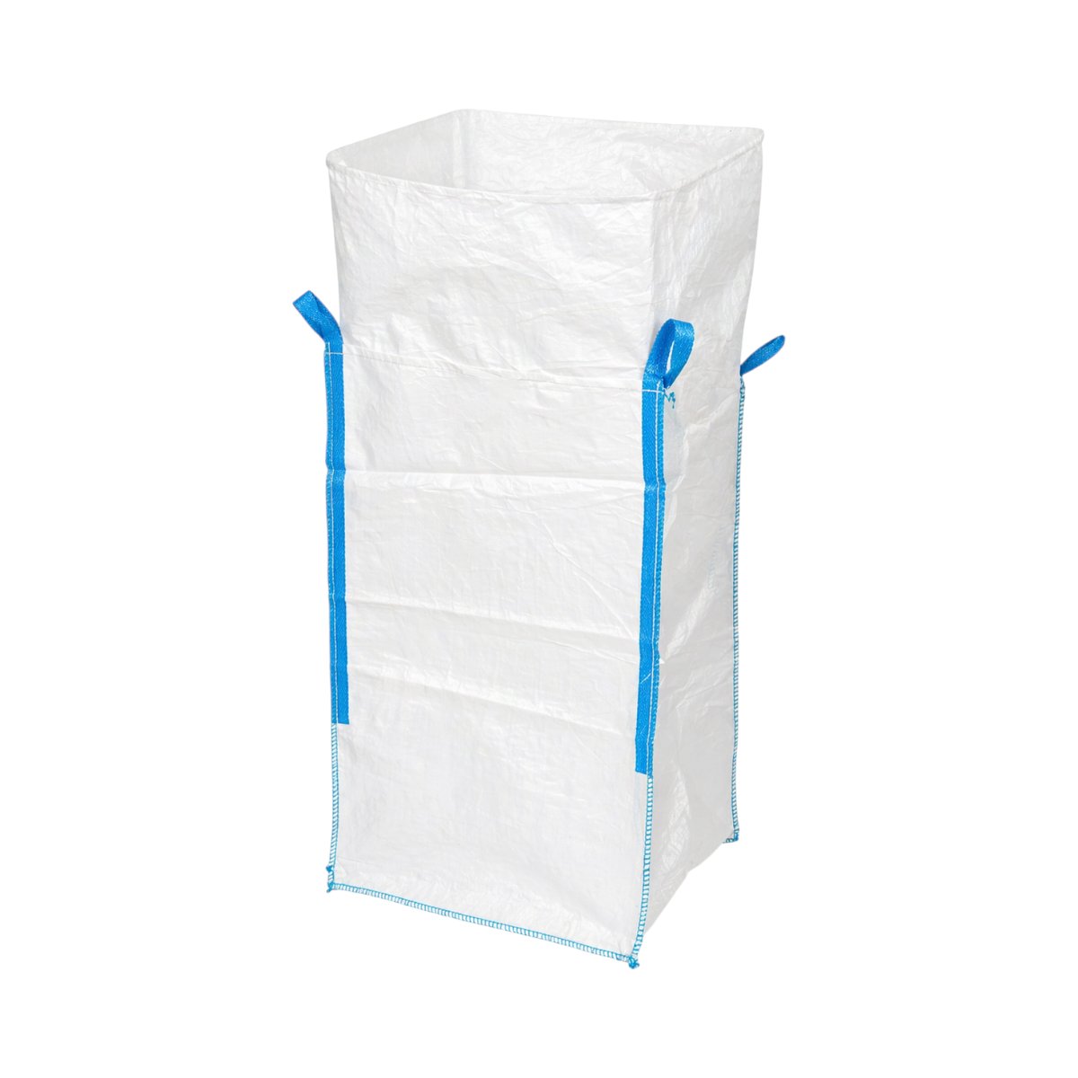 Sac big bag 95x95x165cm alb, capacitate 1500kg, tip U-Panel nelaminat, fund plan, top fusta 85cm