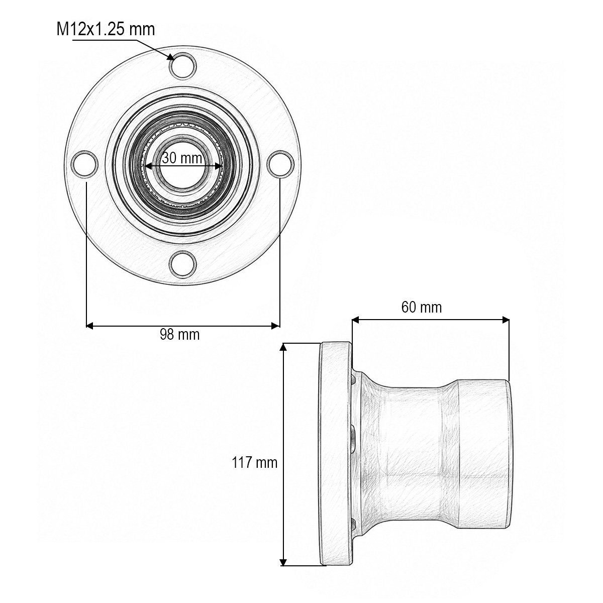 Butuc rulment cu flansa BAA-0003 – imagine 3