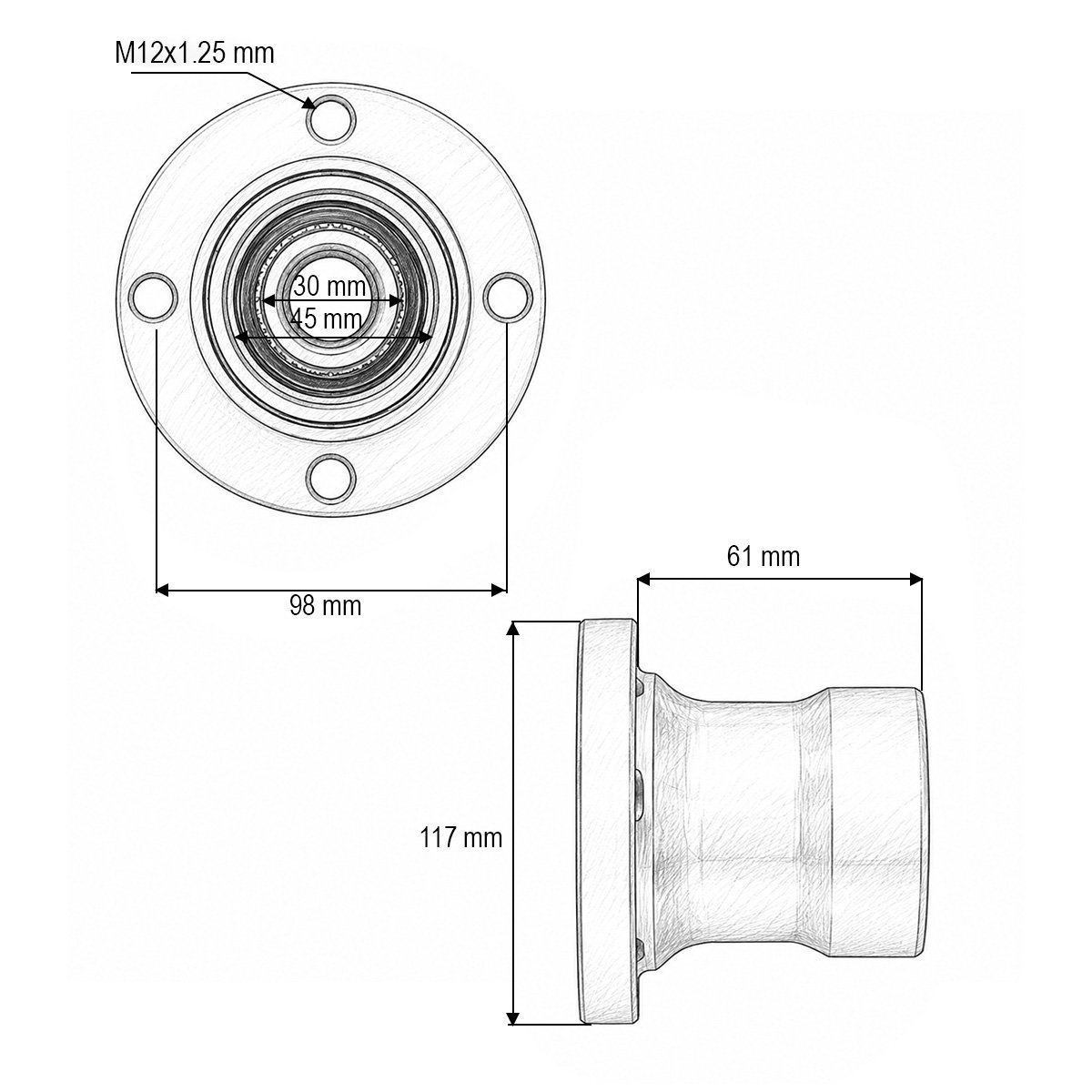 Butuc rulment cu flansa BAA-0003A – imagine 4