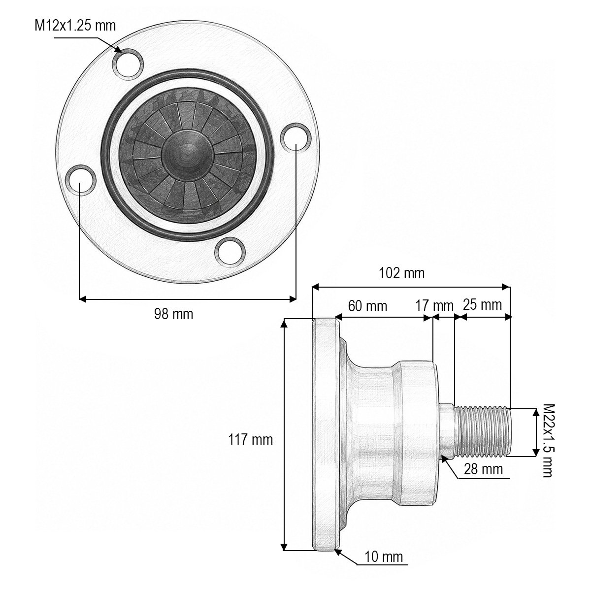 Butuc rulment cu flansa BAA-0004 – imagine 4