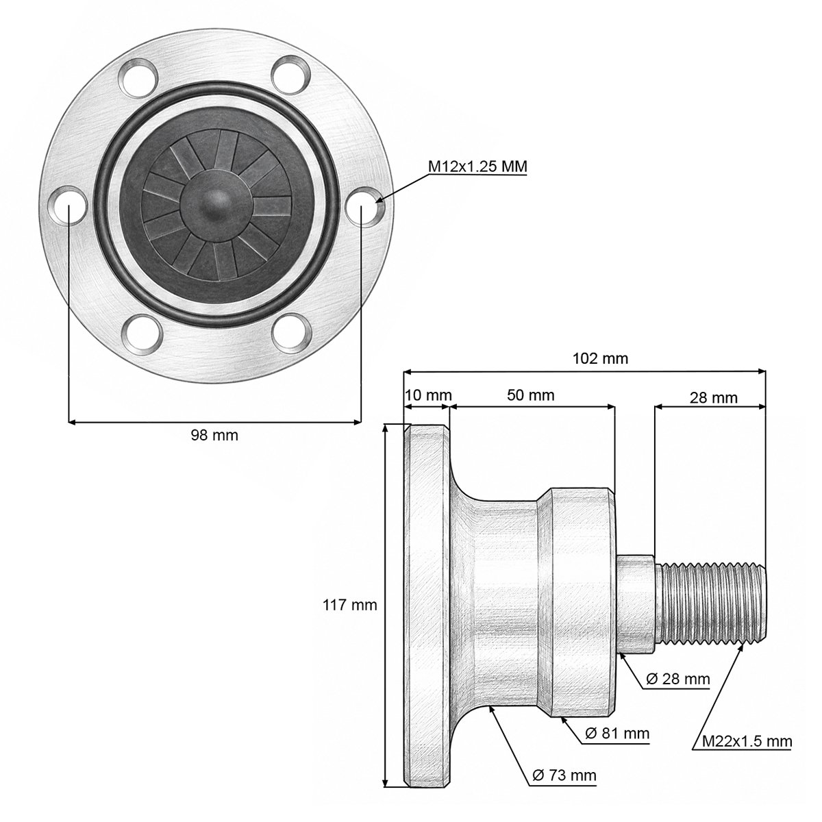 Butuc rulment cu flansa BAA-0006 – imagine 4