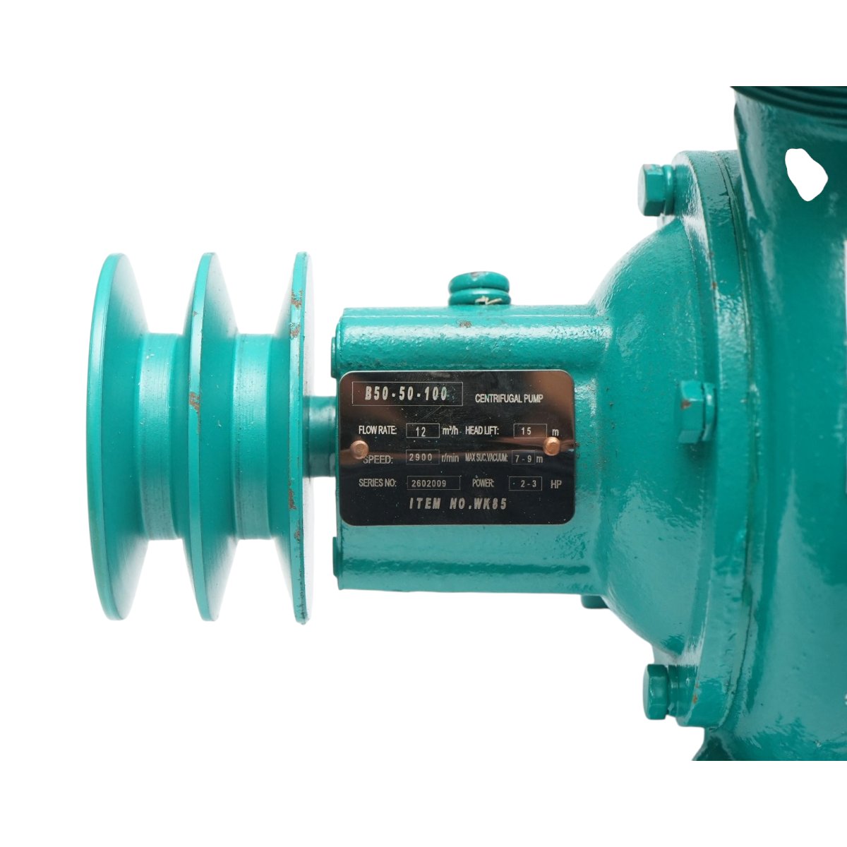 Pompa apa centrifuga cu fulie dubla 1.1kW, 2 toli, debit 12 m3/h, adancime aspiratie 9m, inaltime pompare 15m pentru irigatii – imagine 9