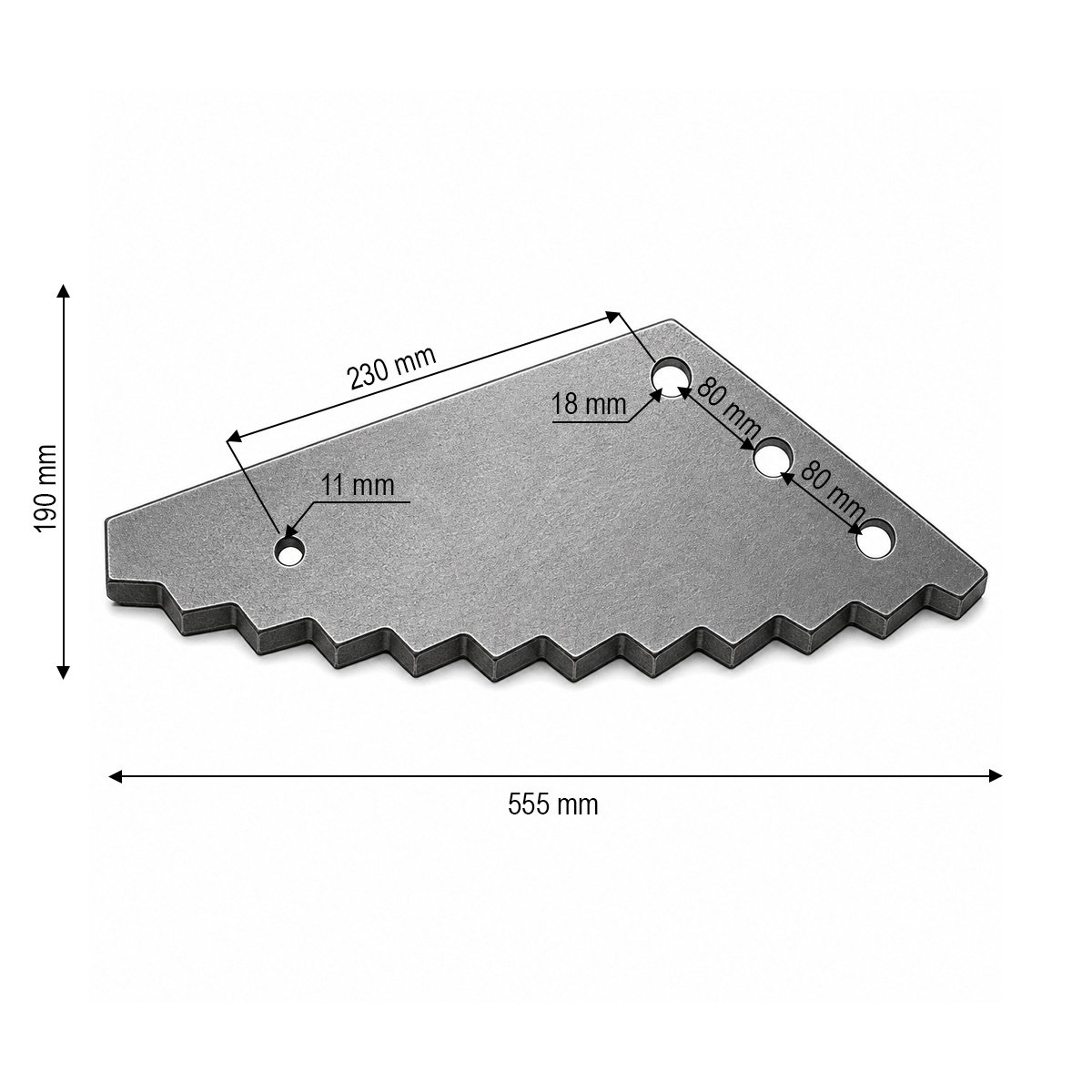 Cutit malaxor furaje Strautmann Verti Mix 13004, 15004, 18004, 21004, 555x190x8mm cod OEM 527527048 – imagine 3