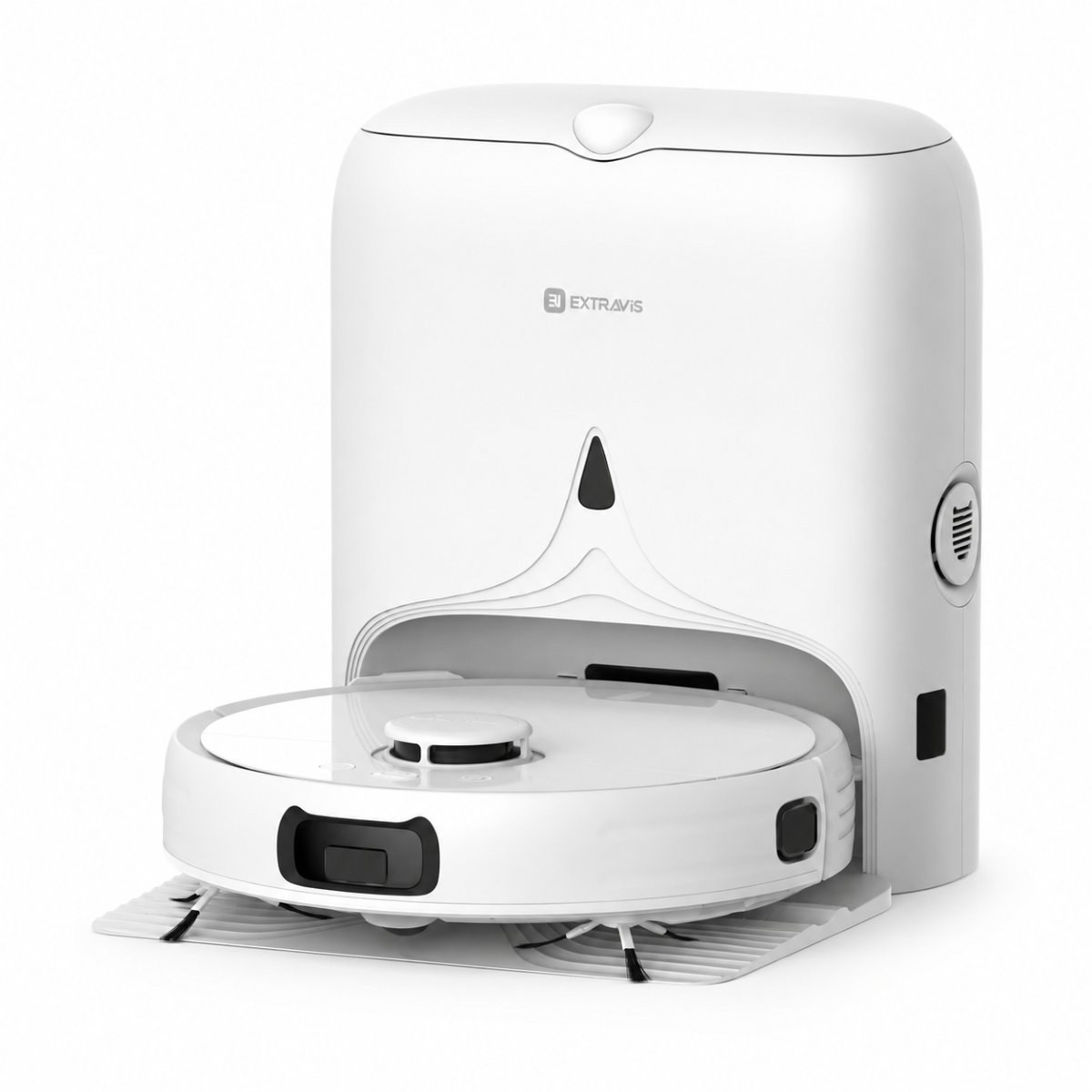 Aspirator robot inteligent cu functie mop 8500Pa, statie auto-golire, navigatie laser LDS, baterie 5200 mAh, perie anti-incurcare, control aplicatie Wi-Fi Extravis