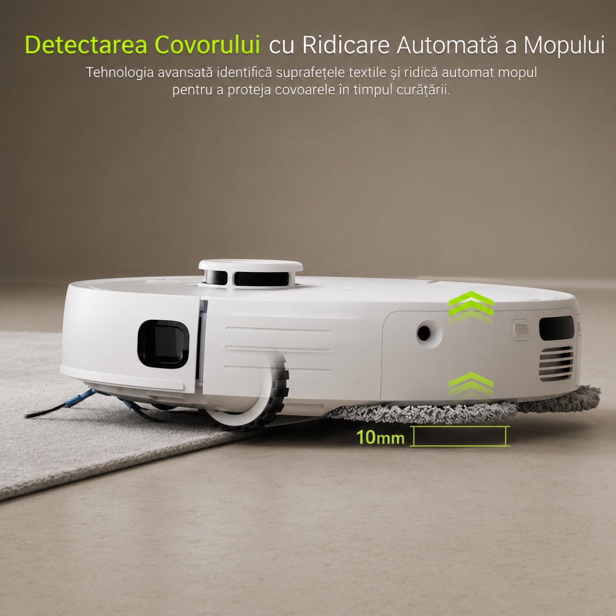 Aspirator robot inteligent cu functie mop 8500Pa, statie auto-golire, navigatie laser LDS, baterie 5200 mAh, perie anti-incurcare, control aplicatie Wi-Fi Extravis – imagine 4