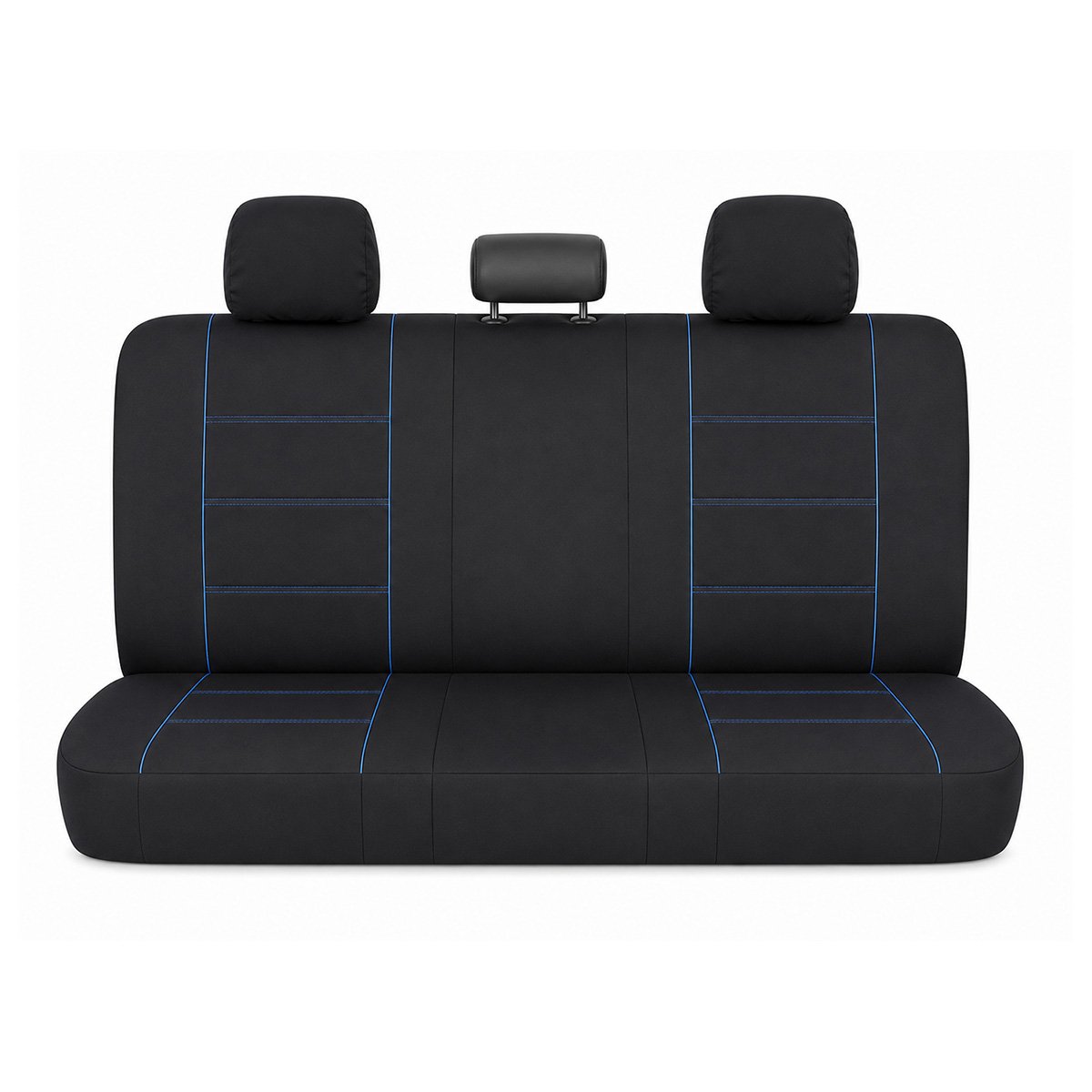 Set huse scaune auto universale negru-albastru, material textil 8 piese – imagine 3