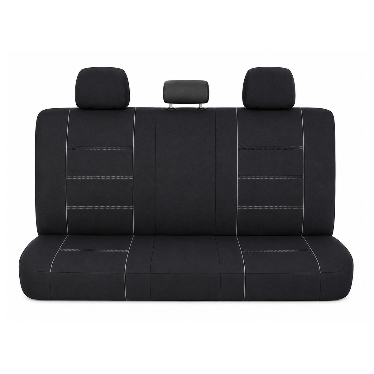 Set huse scaune auto universale negru-gri, material textil 8 piese – imagine 3
