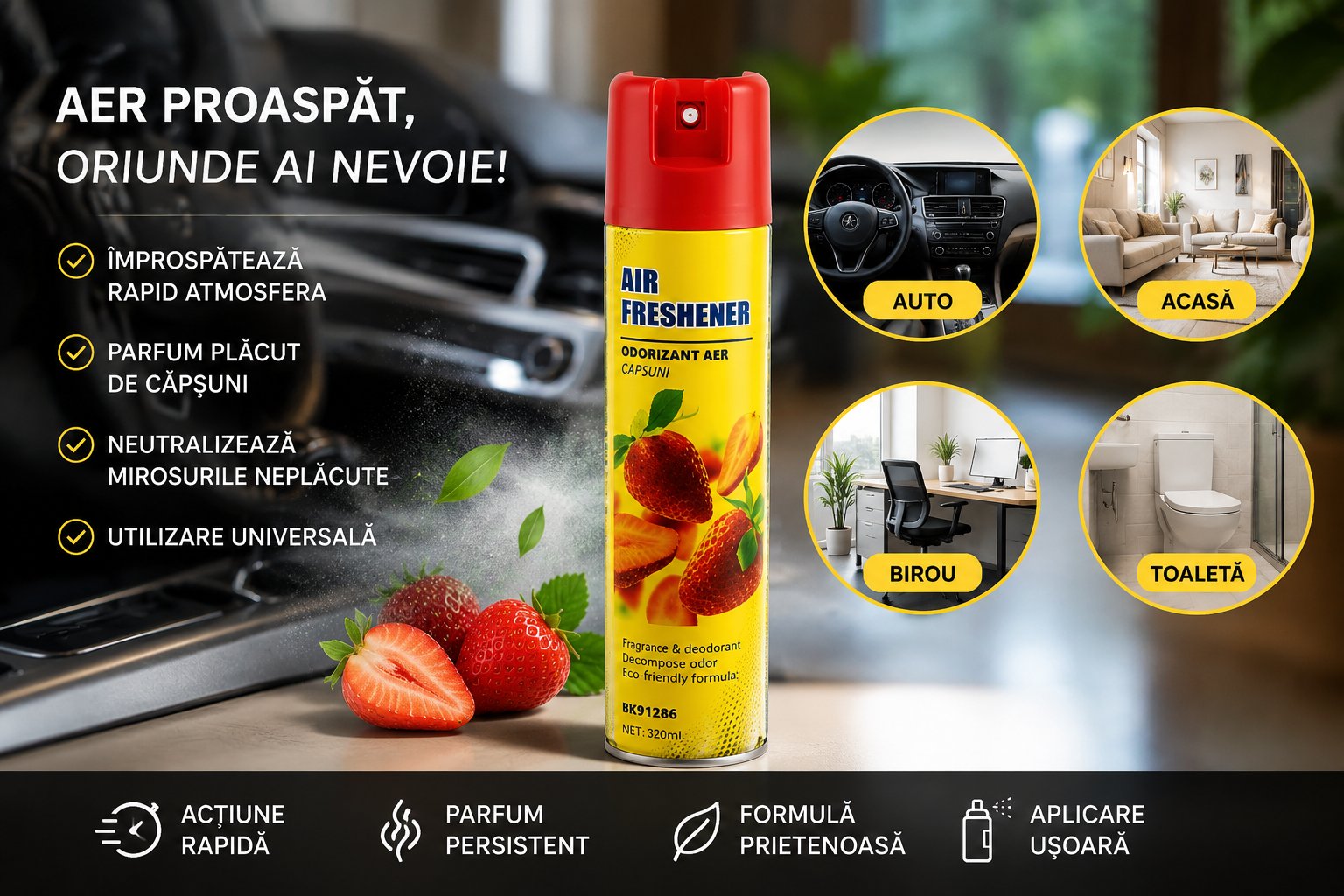Odorizant aer capsuni 320ml Breckner Germany BK91286