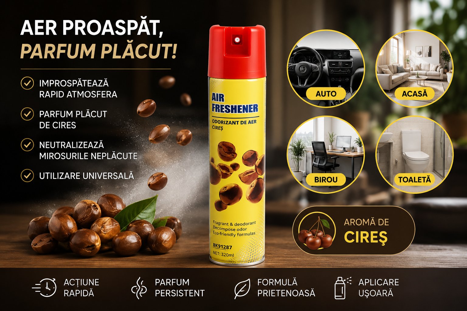 Odorizant aer capsuni 320ml Breckner Germany BK91286