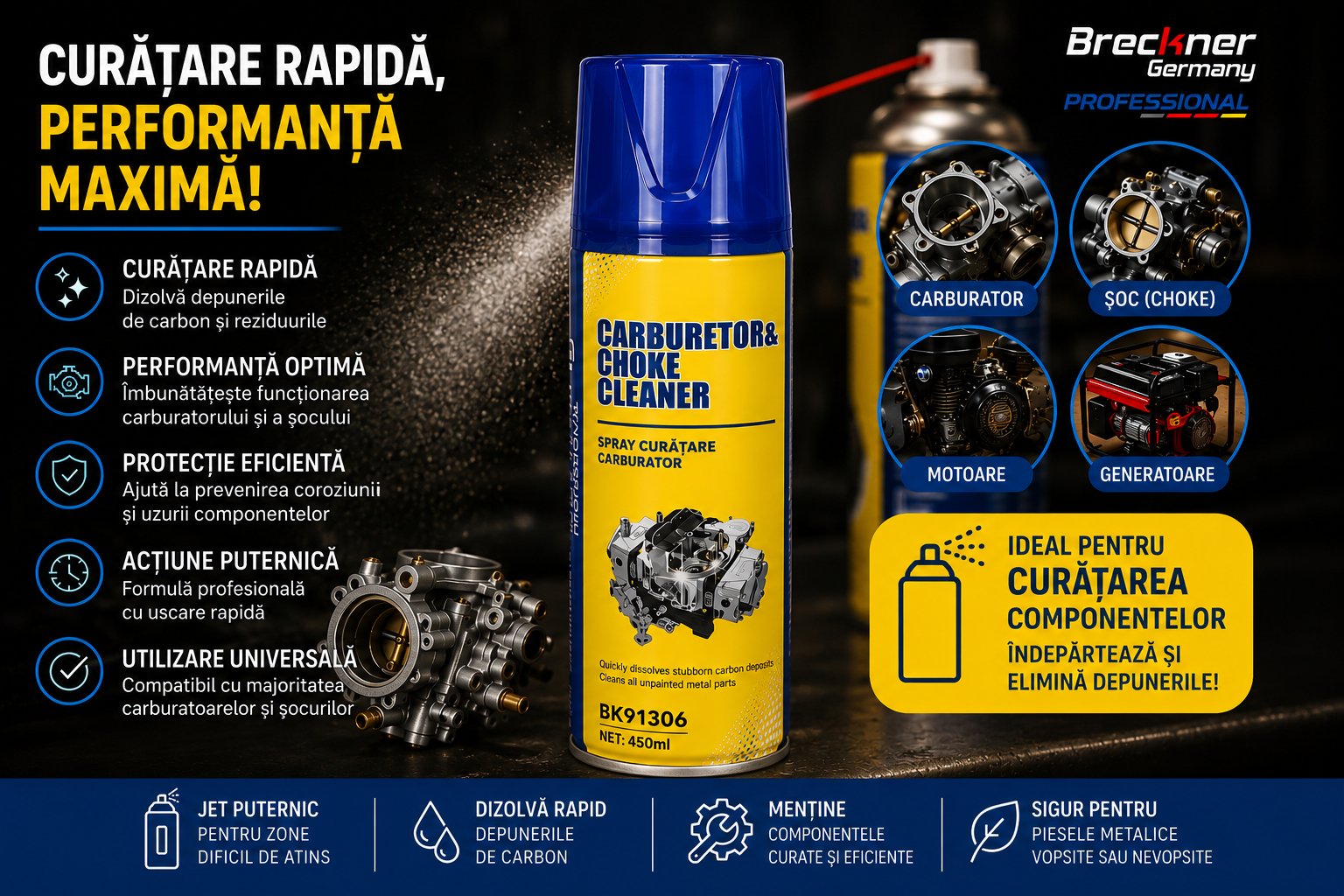 Spray curatare carburator 450ml Breckner Germany BK91306