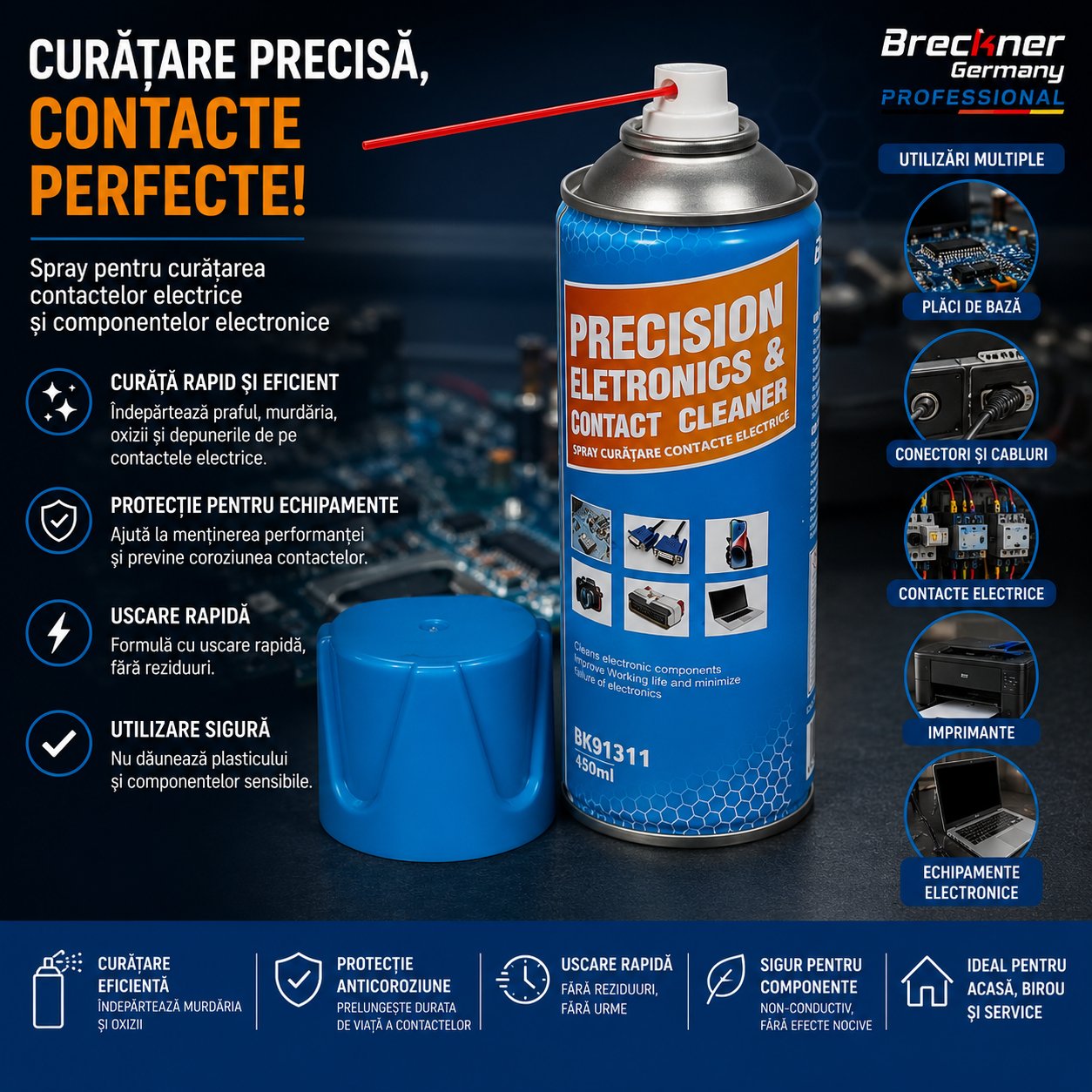 Spray curatare contacte electrice 450ml Breckner Germany BK91311