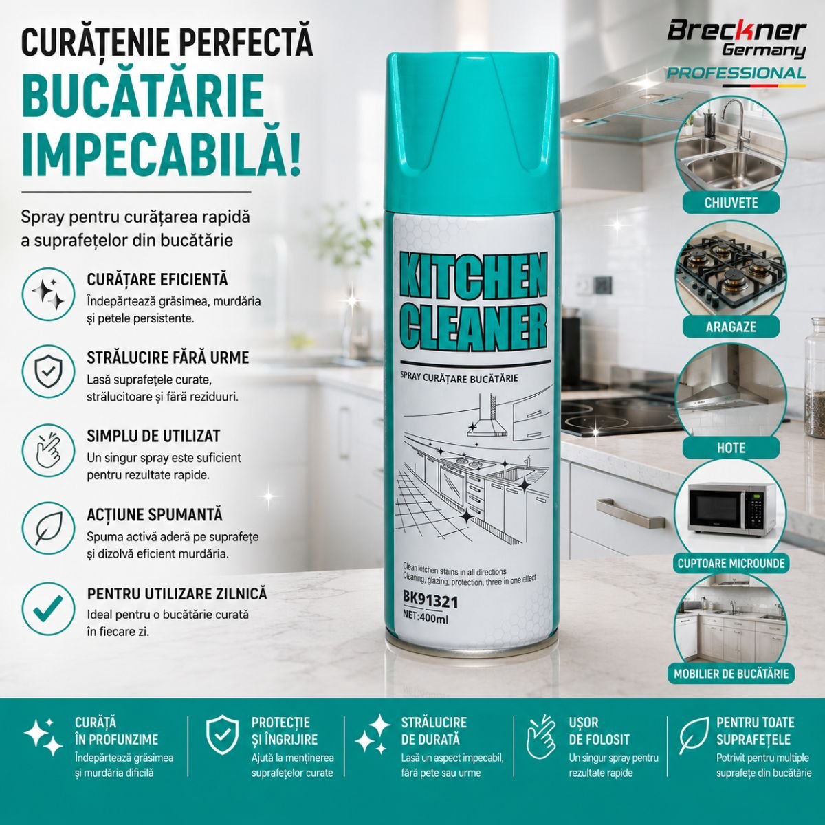 Spray curatare bucatarie 400ml Breckner Germany BK91321