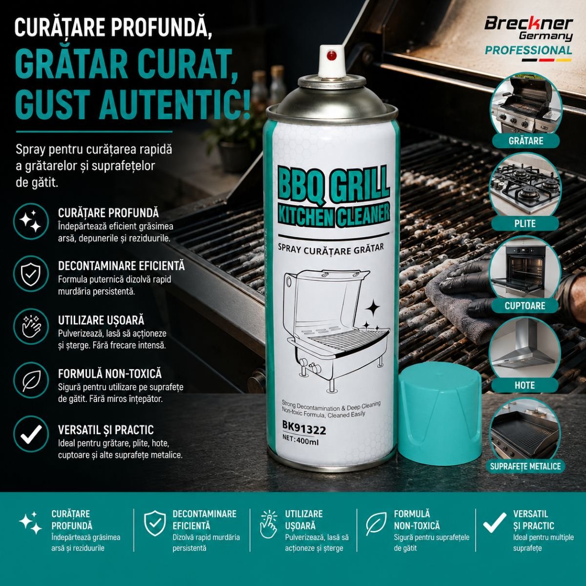 Spray curatare gratar si BBQ 400ml Breckner Germany BK91322