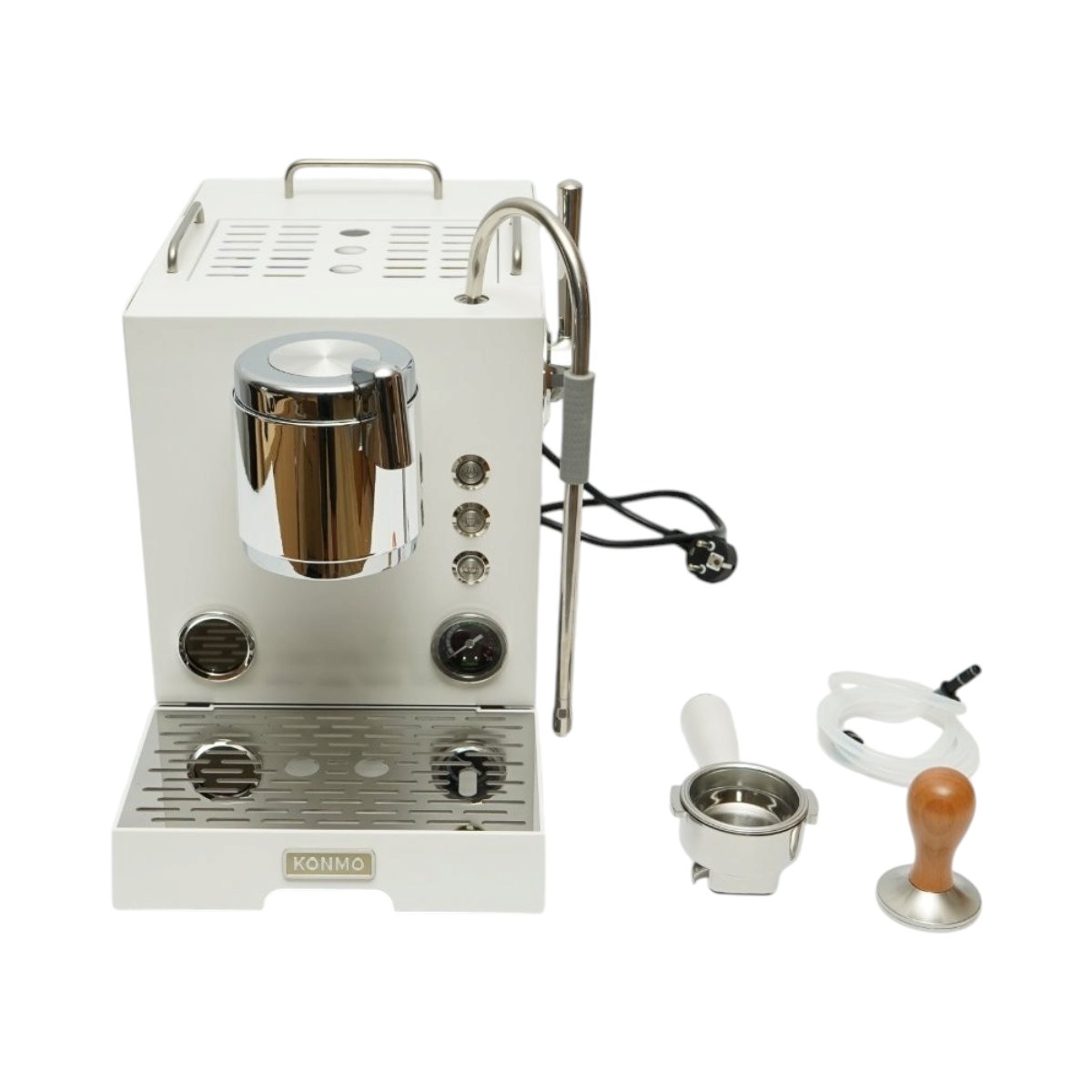 Espressor semi-automat profesional cafea boabe cu rasnita integrata 2950W, 220V, grup dublu, sistem spumare lapte, pompa ULKA 20 bar, rezervor apa 3.5L, conexiune apa retea