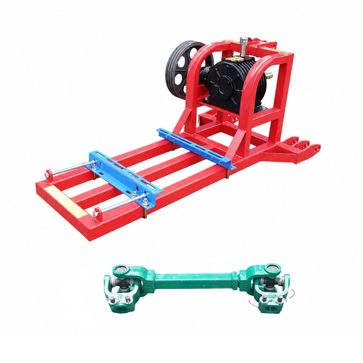 Cadru metalic pompa apa centrifuga WK88 cu suport motor, reductor, transmisie pe curea, prindere in 3 puncte si cardan inclus – imagine 2