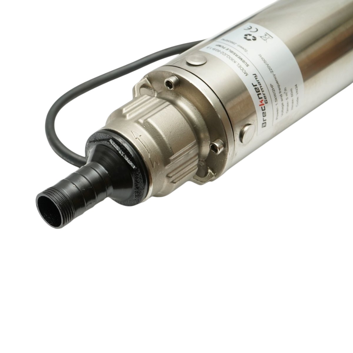 Pompa apa submersibila inox 1.5kW, 220V, D100mm, debit 5 m3/h, inaltime refulare 60m, 9 turbine ceramice, racire pe ulei, panou de control K90QJD2-60/9-1.5 Breckner Germany – imagine 6