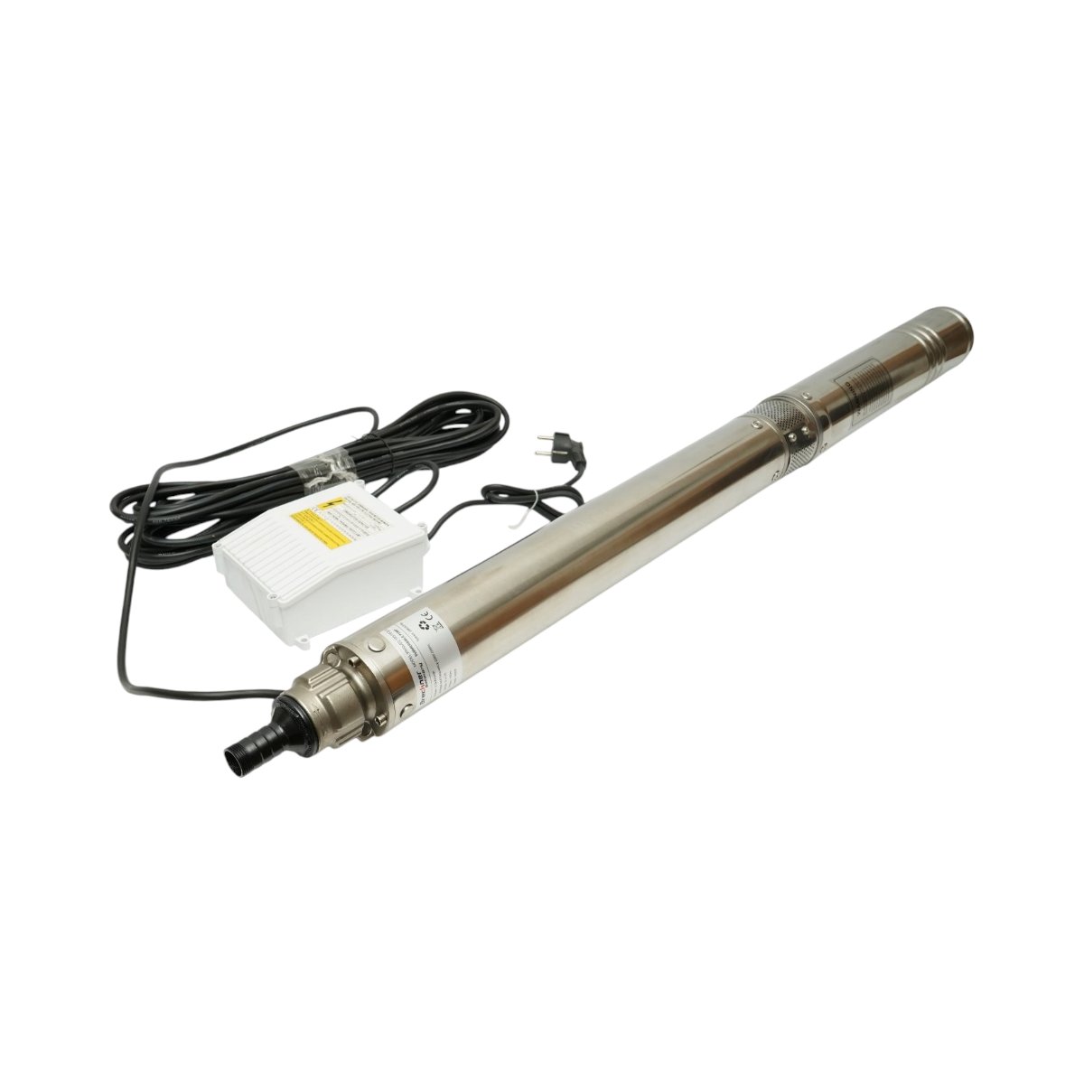 Pompa apa submersibila inox 2.2kW, 220V, D100mm, debit 6 m3/h, inaltime refulare 105m, 15 turbine ceramice, racire pe ulei, panou de control K90QJD2-105/15-2.2 Breckner Germany – imagine 3