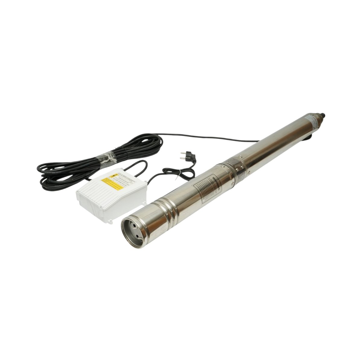 Pompa apa submersibila inox 2.2kW, 220V, D100mm, debit 6 m3/h, inaltime refulare 105m, 15 turbine ceramice, racire pe ulei, panou de control K90QJD2-105/15-2.2 Breckner Germany – imagine 5