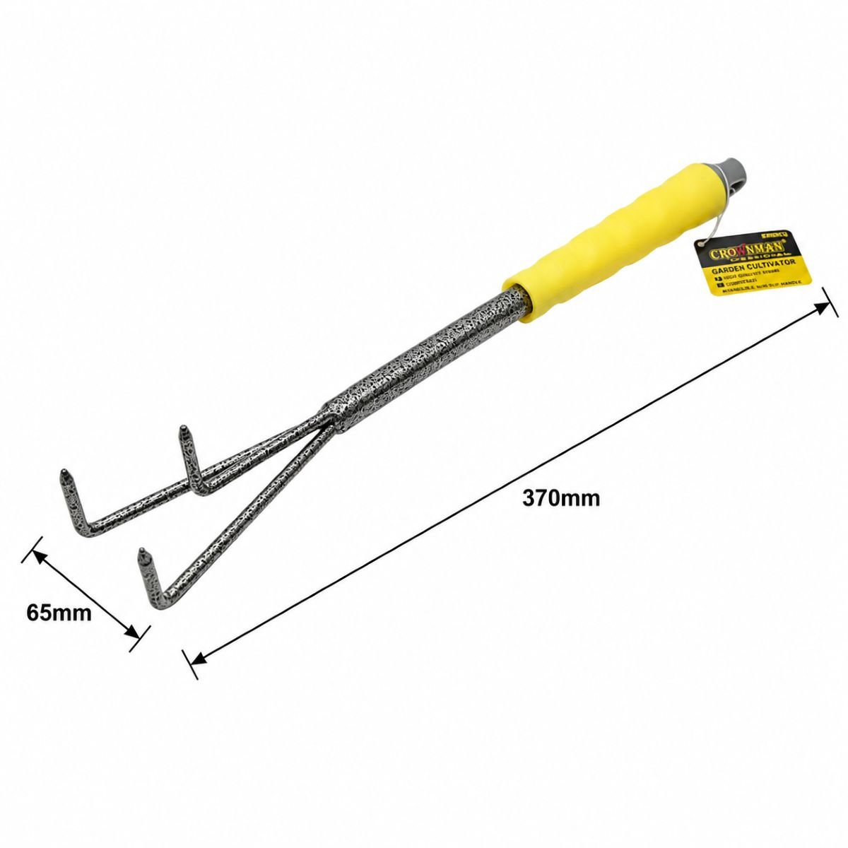 Cultivator gradina cu 3 gheare din otel carbon 65x370mm, maner ergonomic PP Crownman – imagine 2