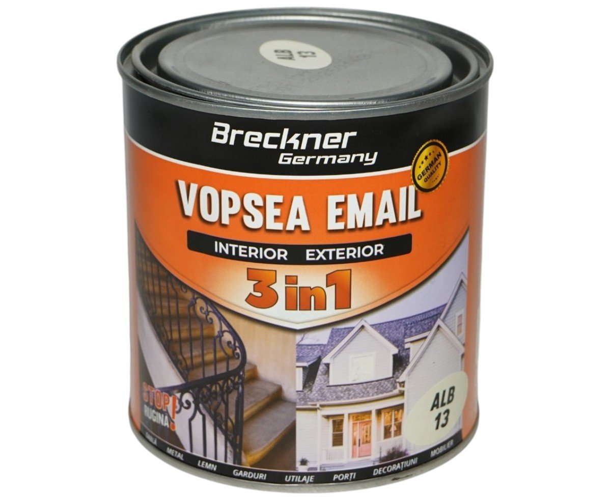 Vopsea email anticoroziva 3 in 1 Breckner Germany alb 013 1L