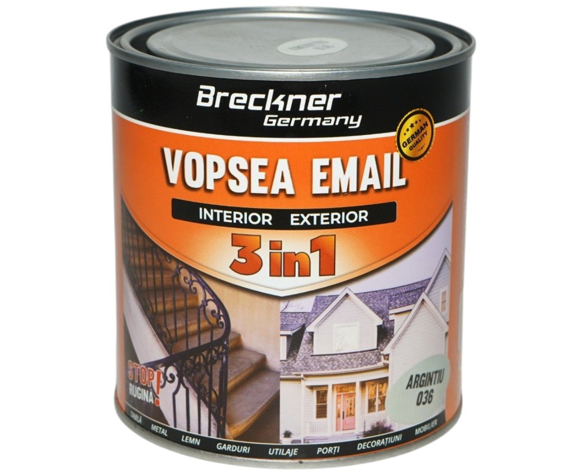 Vopsea email anticoroziva 3 in 1 Breckner Germany argintiu 036 1L