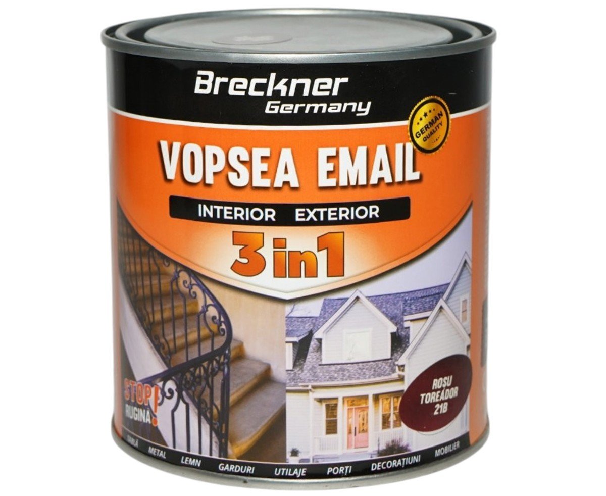 Vopsea email anticoroziva 3 in 1 Breckner Germany rosu torreador 218 1L