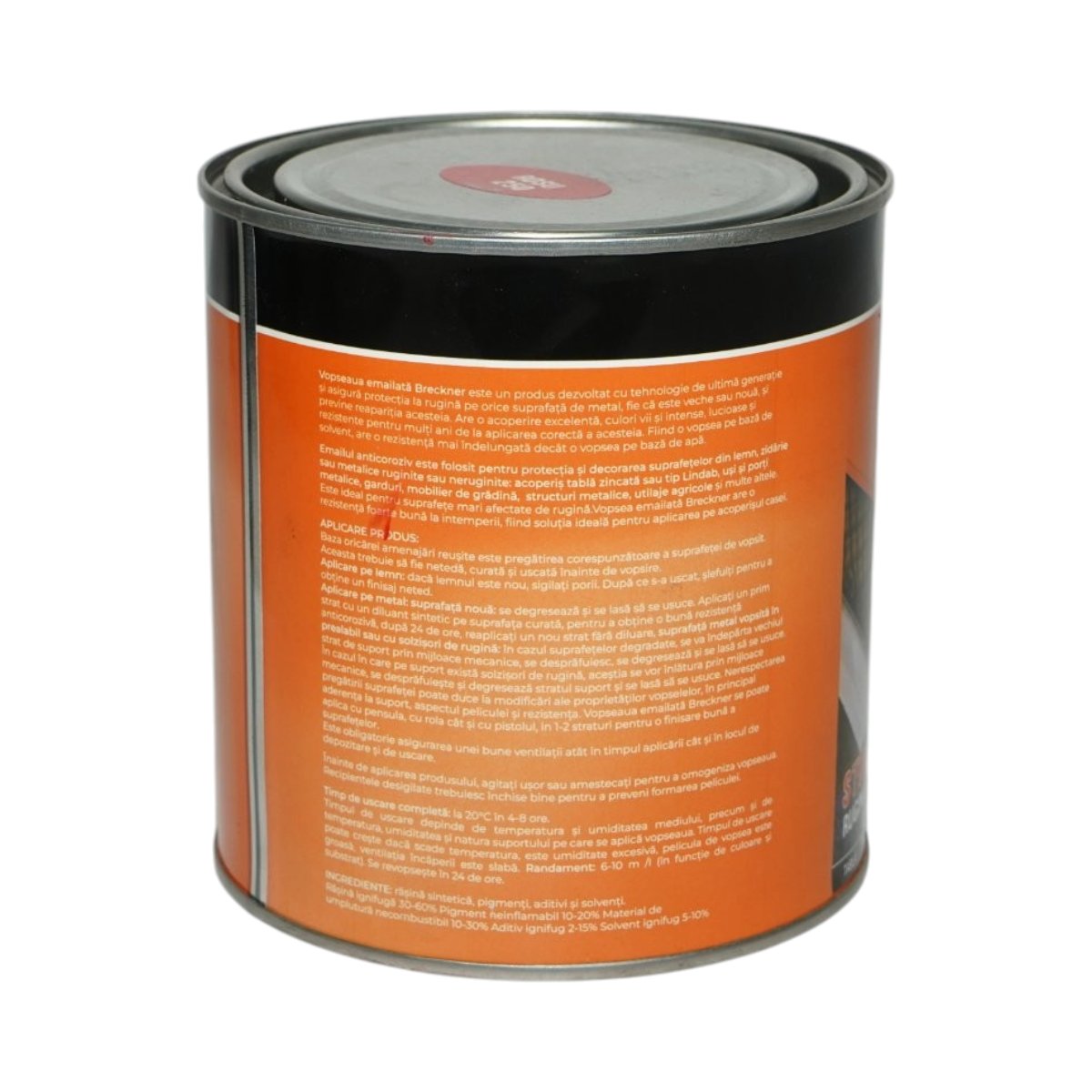 Vopsea email anticoroziva 3 in 1 rosu 250 pe baza de solvent 1L, direct pe rugina, interior si exterior Breckner Germany – imagine 2