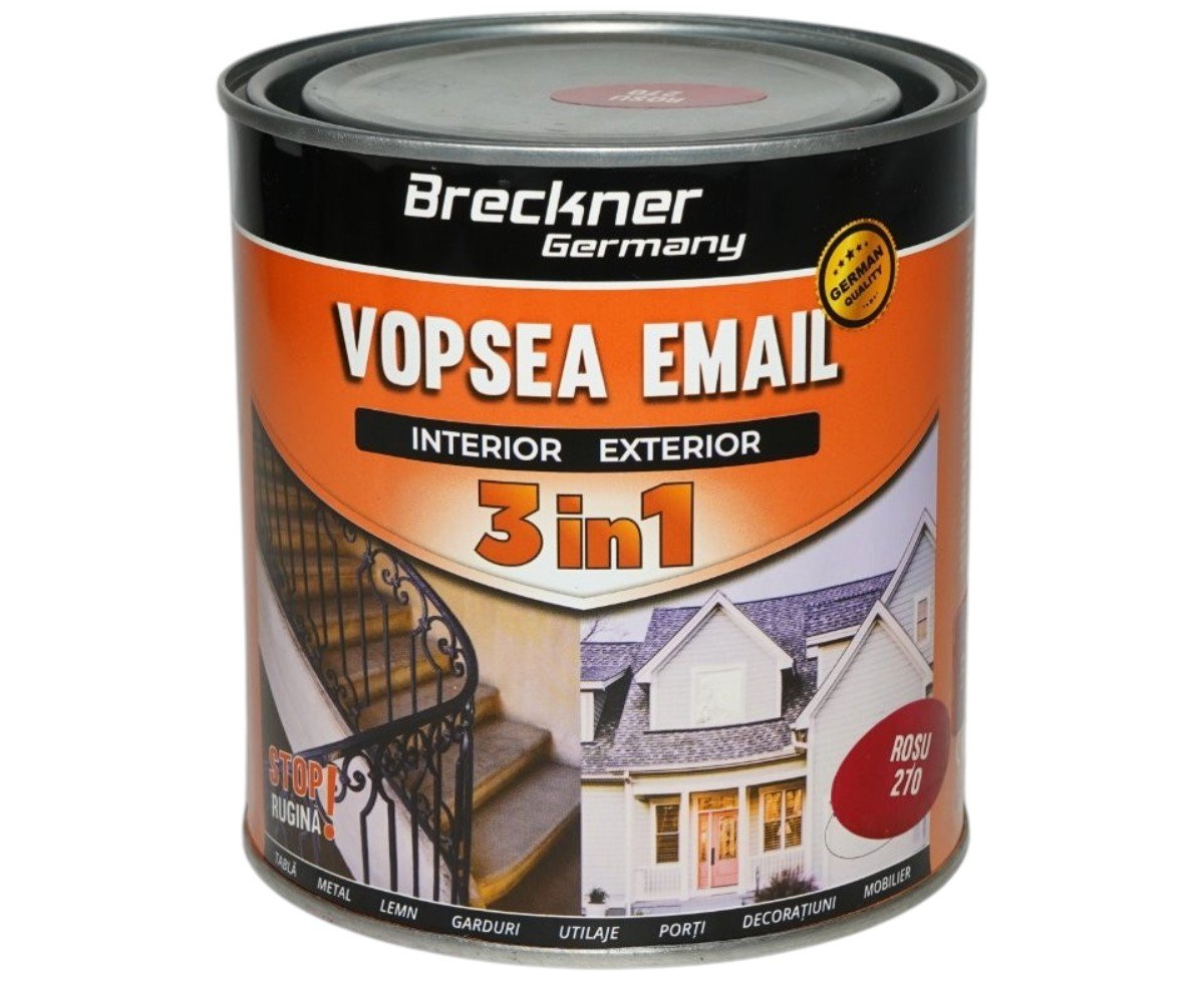 Vopsea email anticoroziva 3 in 1 Breckner Germany rosu 270 1L