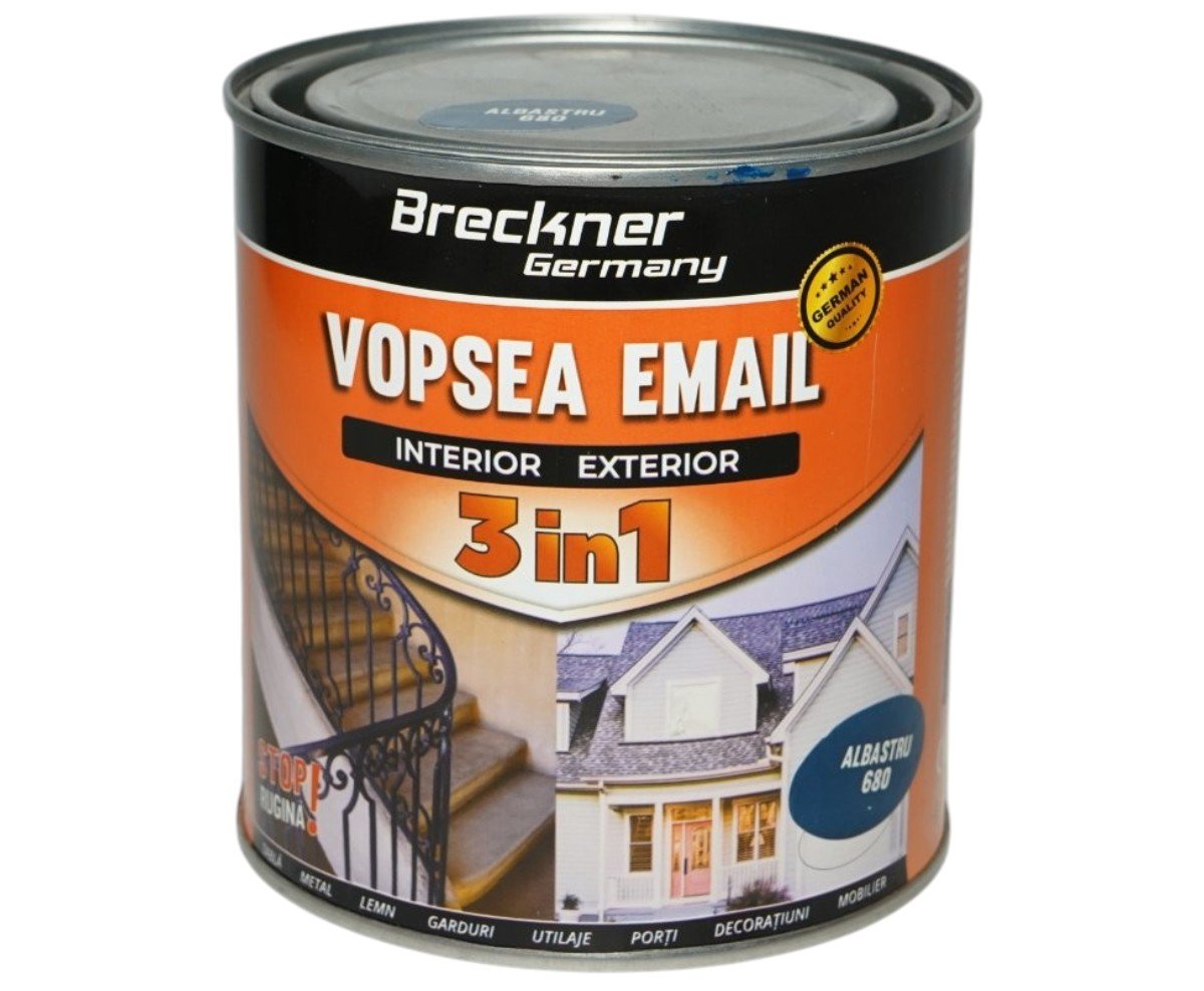 Vopsea email anticoroziva 3 in 1 Breckner Germany albastru 680 1L