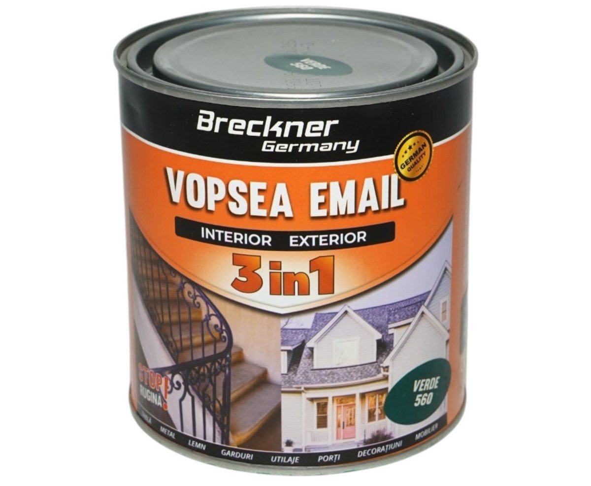 Vopsea email anticoroziva 3 in 1 Breckner Germany verde 560 1L