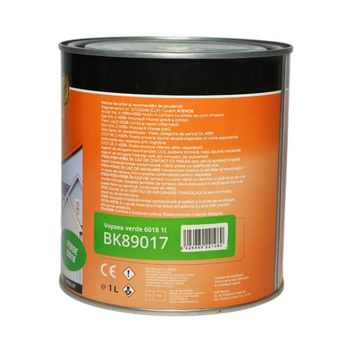 Vopsea email anticoroziva 3 in 1 verde 6018 pe baza de solvent 1L, direct pe rugina, interior si exterior Breckner Germany – imagine 3