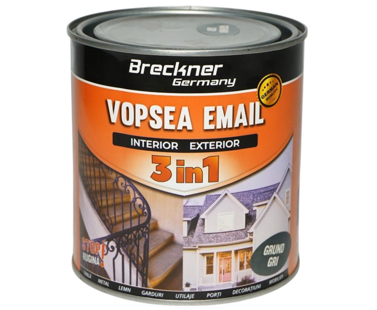 Vopsea email anticoroziva 3 in 1 Breckner Germany grund gri 1L