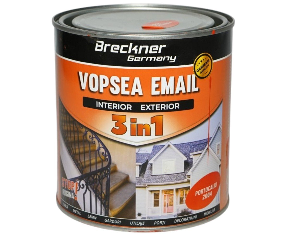 Vopsea email anticoroziva 3 in 1 Breckner Germany portocaliu 2004 1L