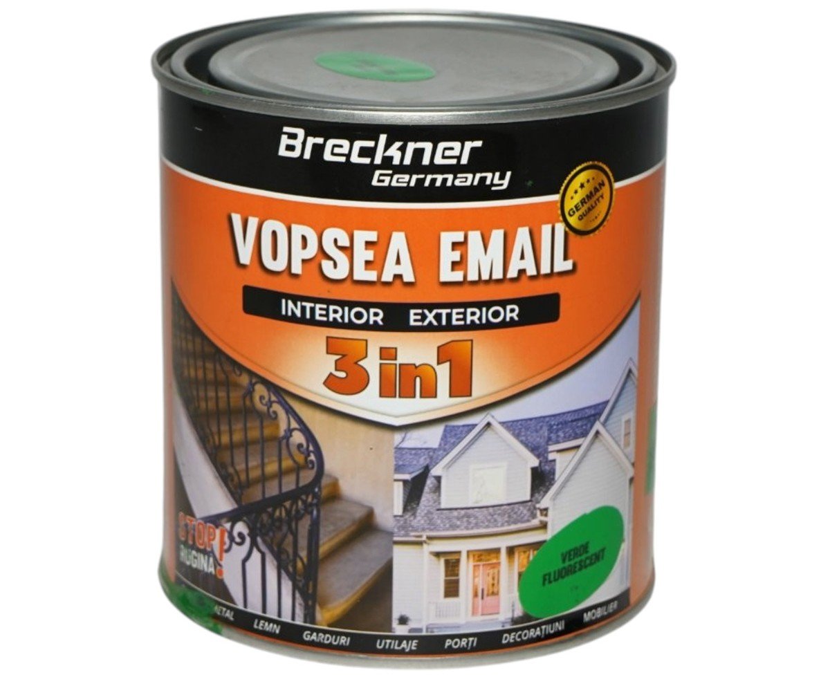 Vopsea email anticoroziva 3 in 1 Breckner Germany verde fluorescent 1L