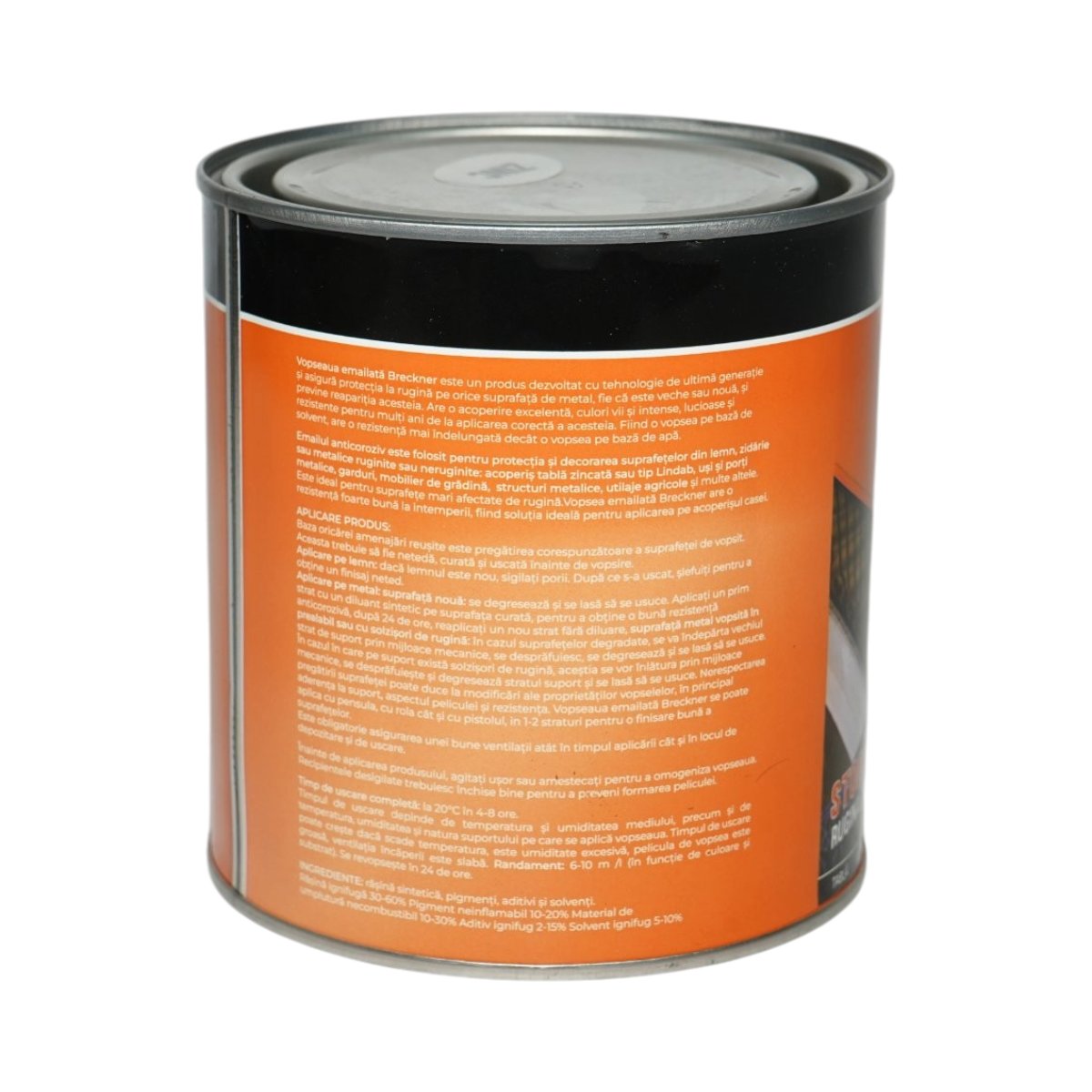 Vopsea email anticoroziva 3 in 1 zinc pe baza de solvent 1L, direct pe rugina, interior si exterior Breckner Germany – imagine 2