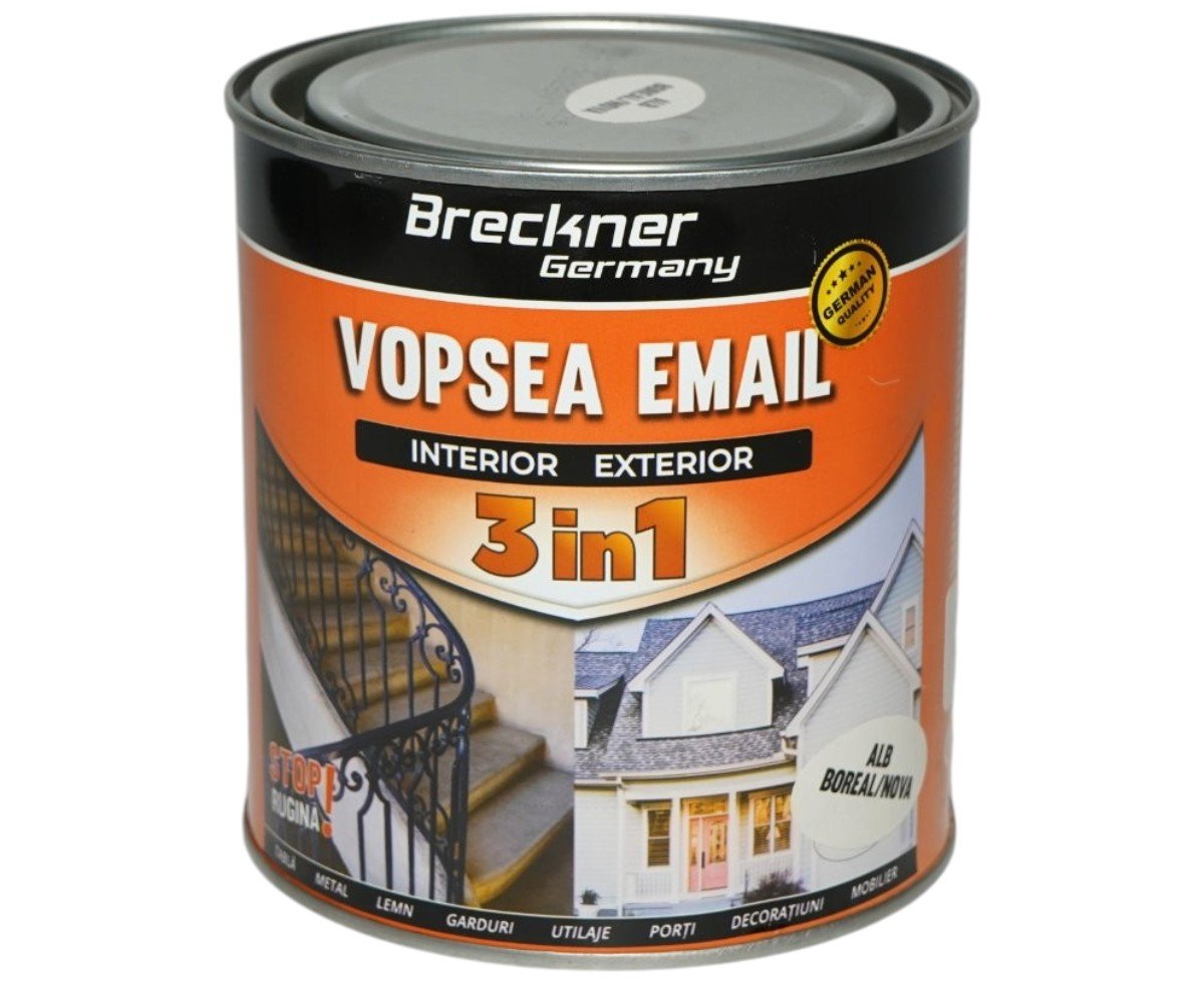 Vopsea email anticoroziva 3 in 1 Breckner Germany alb boreal nova 1L