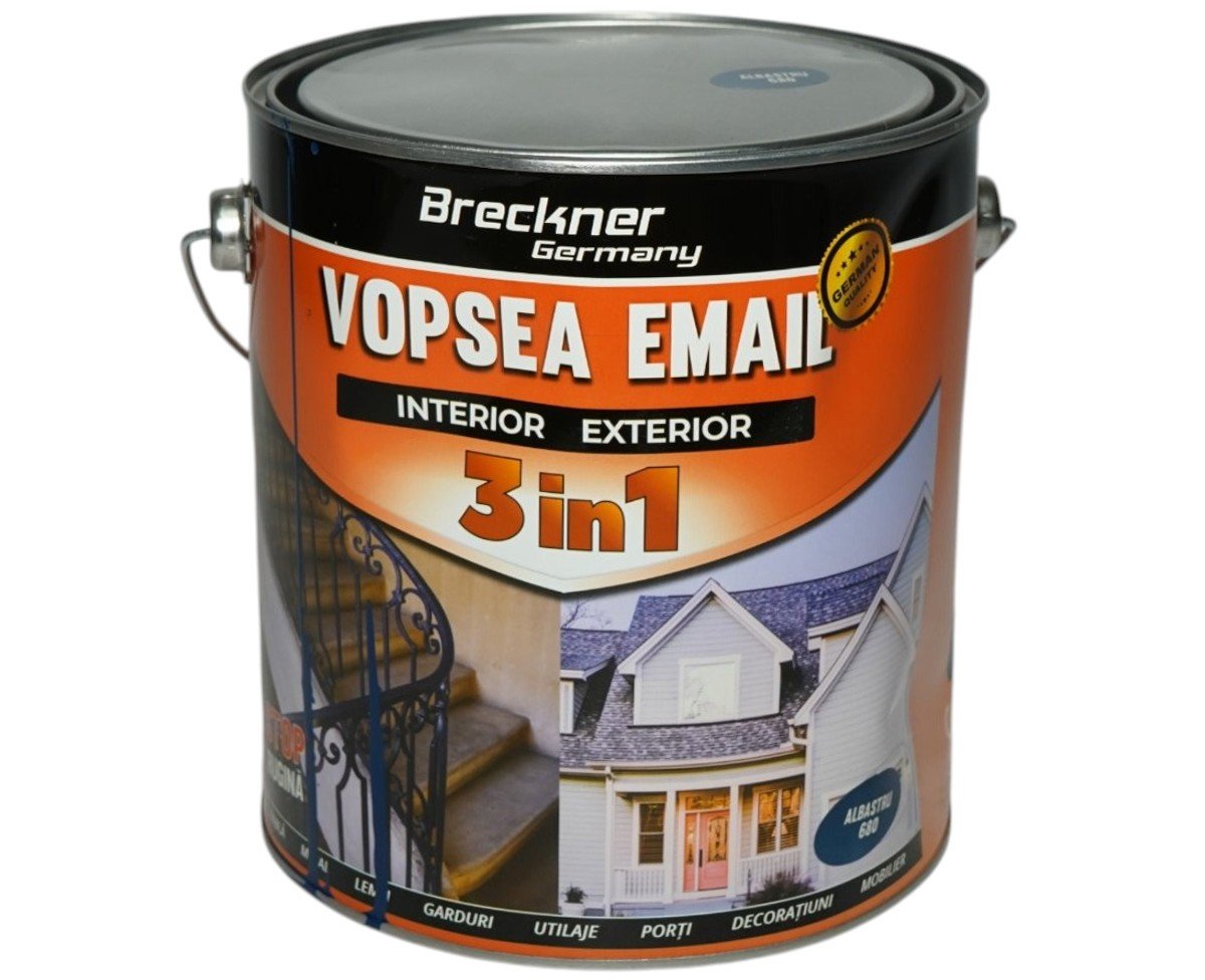 Vopsea email anticoroziva 3 in 1 Breckner Germany albastru 680 1L