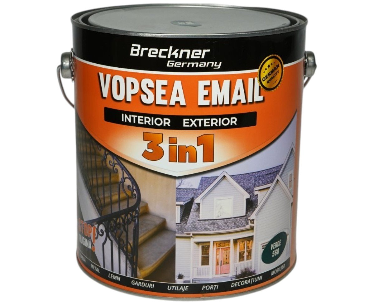 Vopsea email anticoroziva 3 in 1 Breckner Germany verde 560 1L