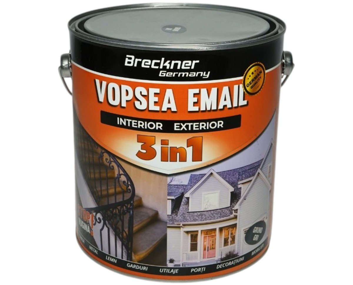 Vopsea email anticoroziva 3 in 1 Breckner Germany grund gri 1L