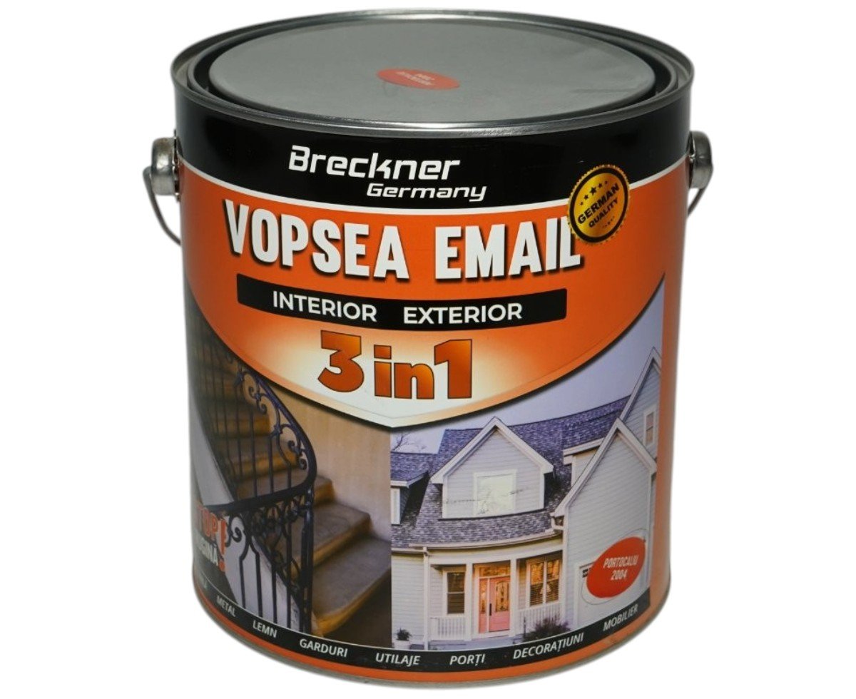 Vopsea email anticoroziva 3 in 1 Breckner Germany portocaliu 2004 1L